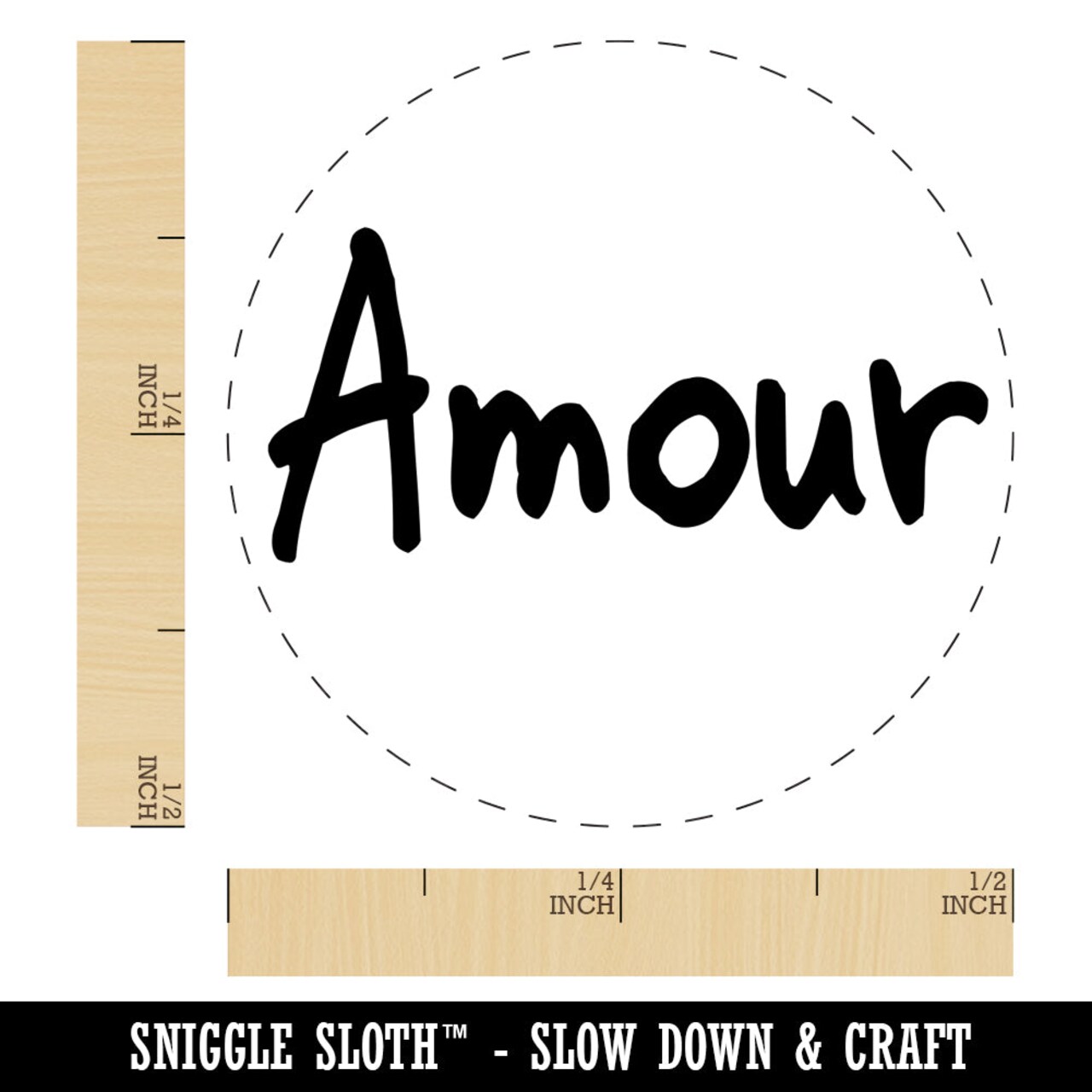 Amour Love French Fun Text Self-Inking Rubber Stamp for Stamping Crafting Planners
